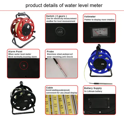 Water Tank Liquid Depth Level Gauge Deep Well Sensing Water Level Indicator