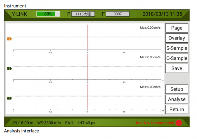 Testeur d'intégrité des piles ASTM D5882 (testeur dynamique des piles à basse contrainte)