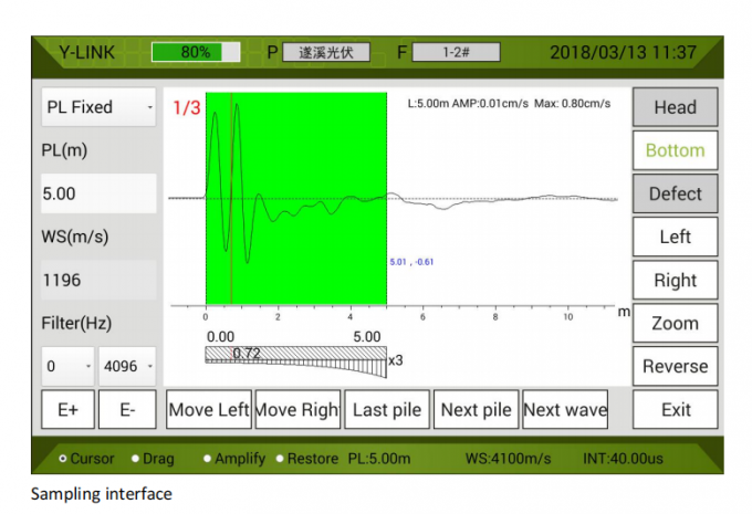Testeur d'intégrité des piles ASTM D5882 (testeur dynamique des piles à basse contrainte)